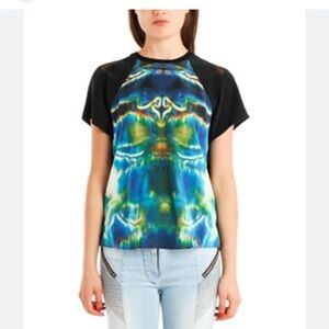 Silk Theysken’s Theory Ballah Isobeck  top S 100% silk EUC psychedelic print